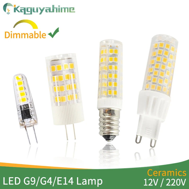 Kaguyahime No Flicker Dimmable Ceramic LED G4 Light G9 Led Lamp E14 Bulb 220V AC DC 12V LED G9 3W 5W 6W 7W 9W 10W 12W 1505 2508