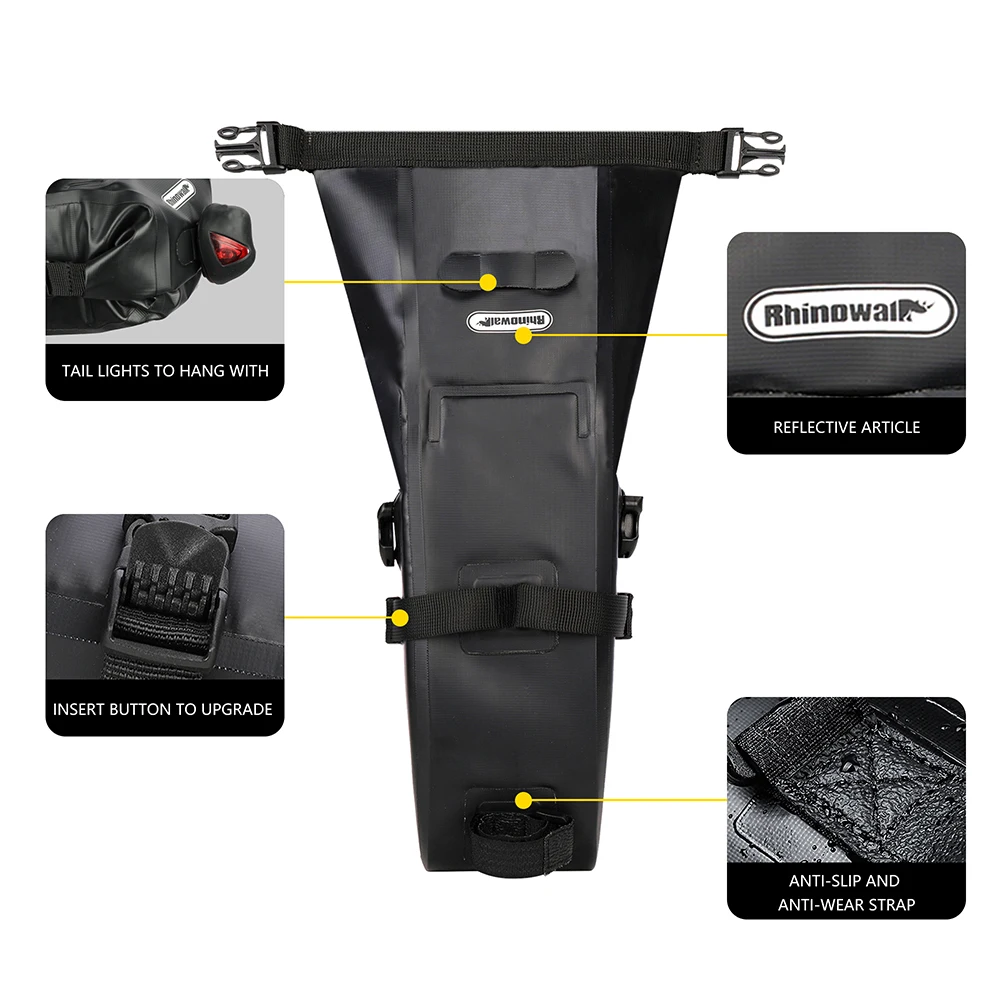 Rhinowalk Bicycle Saddle Bag 1.5L 2.5L Full Waterproof Cycling Seat Bag MTB Road Repair Tools Bag Bike Tail Pack Accessories