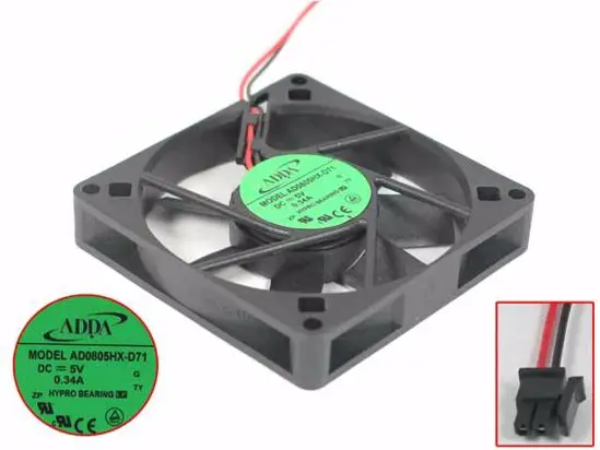 

ADDA AD0805HX-D71 DC 5V 0.43A 80X80X15mm 2-wire Server Cooling Fan