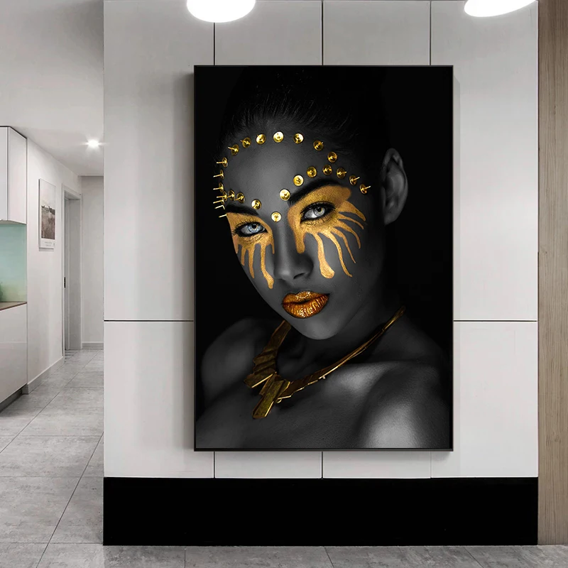 Contemplateur d'art africain, Portrait de femme nue, affiches et imprimés en toile, tableau d'art mural scandinave pour décoration de salon et de maison