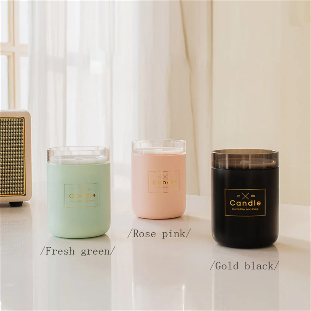 280ML Air Humidifier LED เทียนอัลตราโซนิก Cool Mist น้ำมันหอมระเหย Diffuser USB Aroma โคมไฟเครื่องฟอกอากาศ Fogger Maker ครัวเรือน
