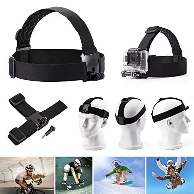 Head Straps Mount for Gopro Hero 13 12 11 10 9 8 7 6 5 4 Black Session Max AKASO EK7000/Brave 4/5/6 Plus/V50X Elite/Dragon EKEN