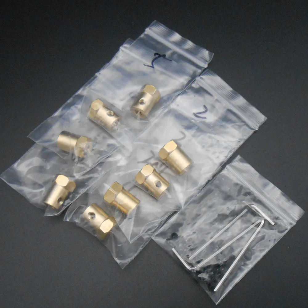 2X12MM Lục Giác Bằng Đồng Trục Động Cơ Khớp Nối Khớp Nối 2MM 3MM 3.17MM 4MM 5MM 6MM 7MM 8MM L = 18MM Cho Bánh Lốp DC * FD895-902