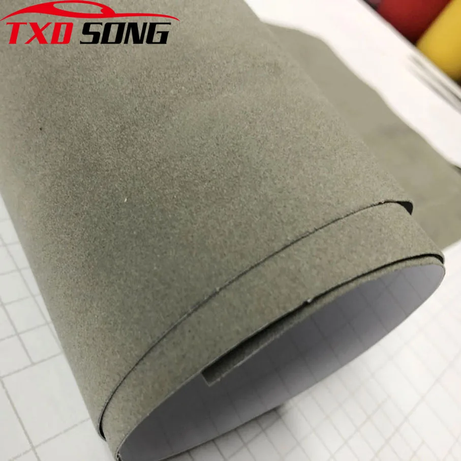 Premium quality Grey suede fabric velvet for car wrap vinyl for car wrapping Velvet sticker film