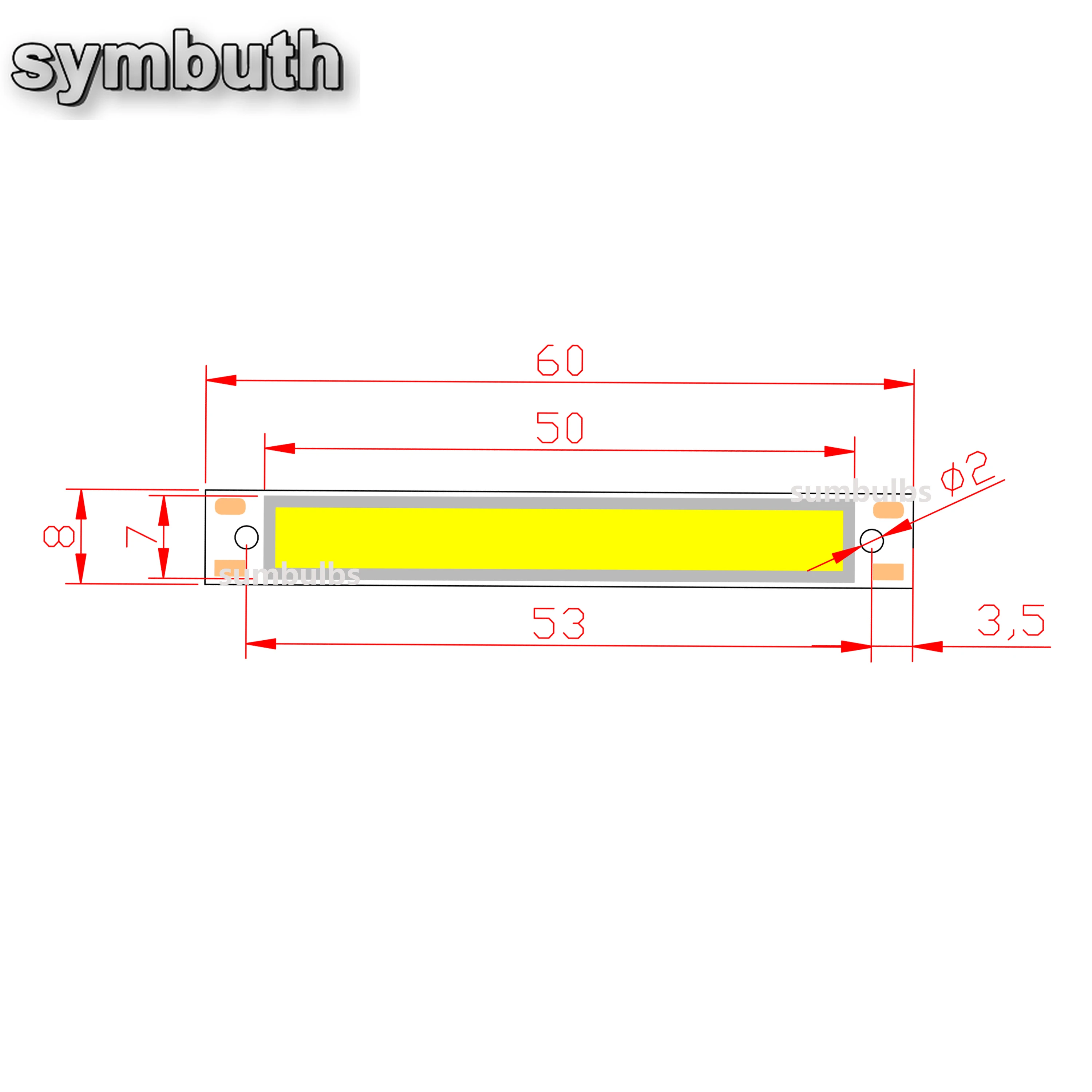 10szt 60mm Bar LED COB Strip Źródło światła do tylnych świateł rowerowych 3V 3.7V Zimny Ciepły Biały Niebieski Czerwony do żarówek roboczych DIY