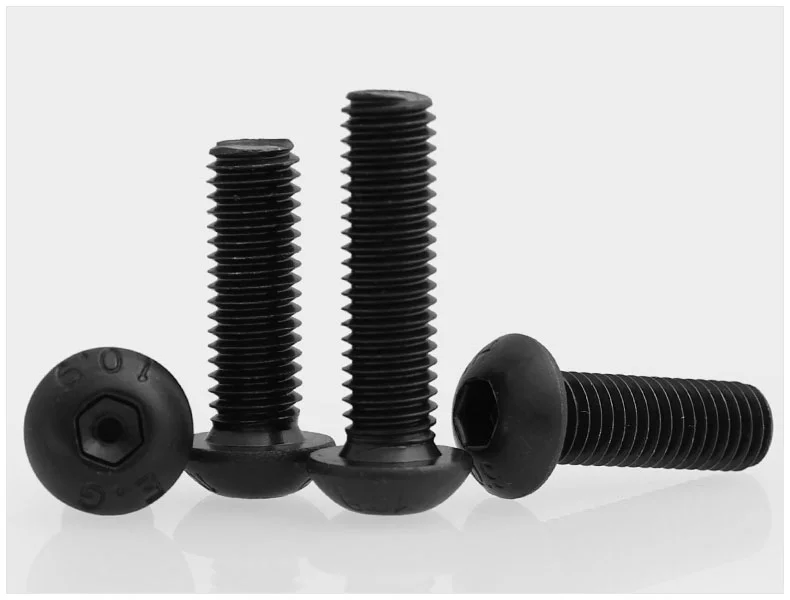 Thread M3 M4 M5 M6 Grade 10.9 Carbon Steel Hex Socket Button Head Cap Screws Round Screw Bolt Fasteners