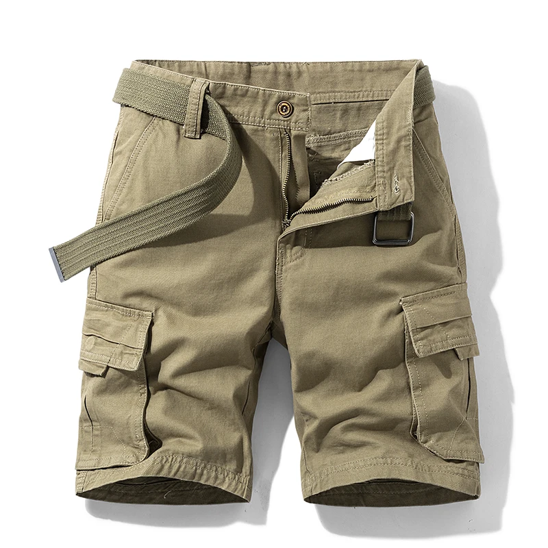 Mens Summer Green Tactical Cargo Shorts 2021 Fashion New Cotton Casual Shorts Military Short Pants Men Loose Pocket Shorts Men