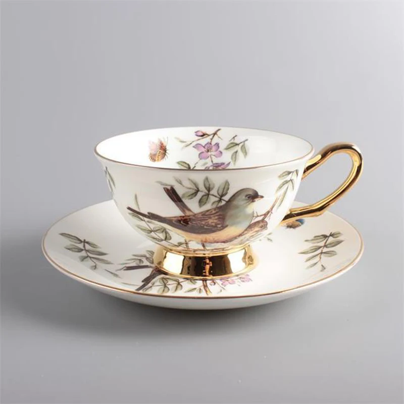 Chinese Style Flower and Bird Design Ceramic Cup, Phnom Penh, Elegant Afternoon Tea Cup, Beautiful Butterfly Cafe Accessories