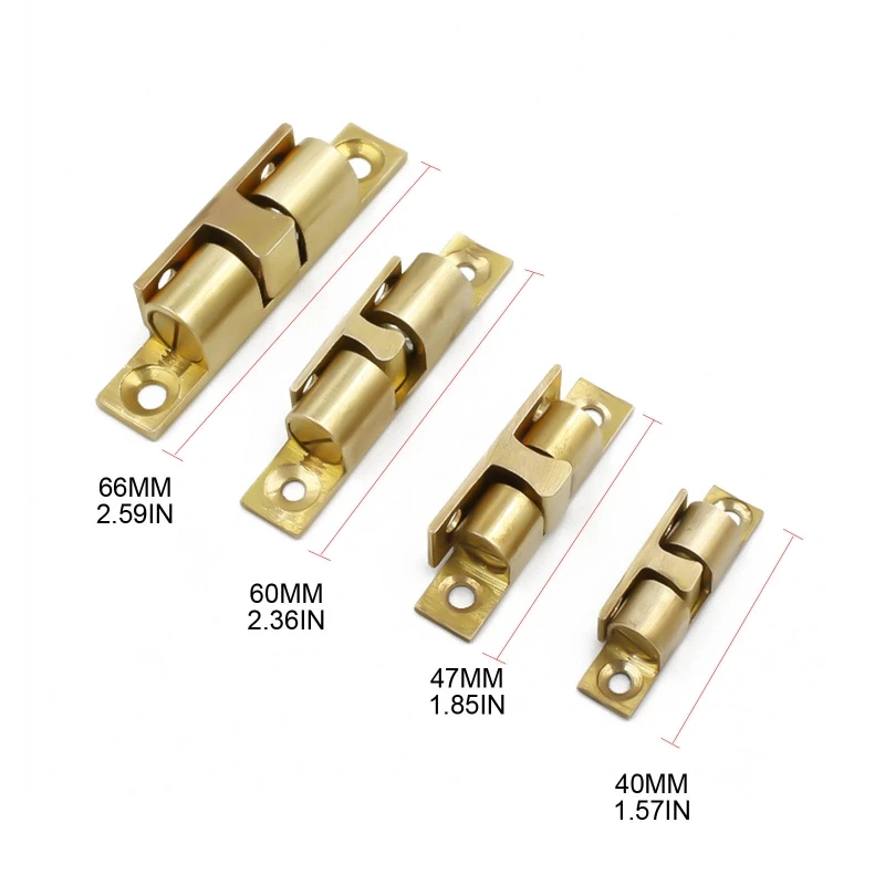 E5BE Cabinet Door Dual Ball Roller Catch Latch Copper Tension Latch Door Ball Catch Furniture Hardware Adjustable Strength image 6