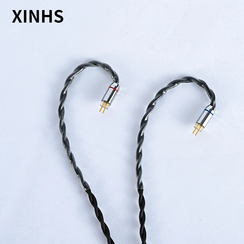 XINHS HIFI 4 Strand Single Crystal Copper Gold Plated Replacement Headphone Wire  MMCX 2 Pin Audio Upgrade Cable