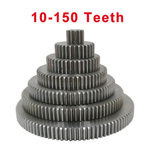 Imagen 2 del producto 1 pieza de engranaje recto 1M44/45/46/47/48/49/50/51T agujero rugoso 6/8mm piñón 45 # Material de acero al carbono Engranaje del motor Altura total 10 mm