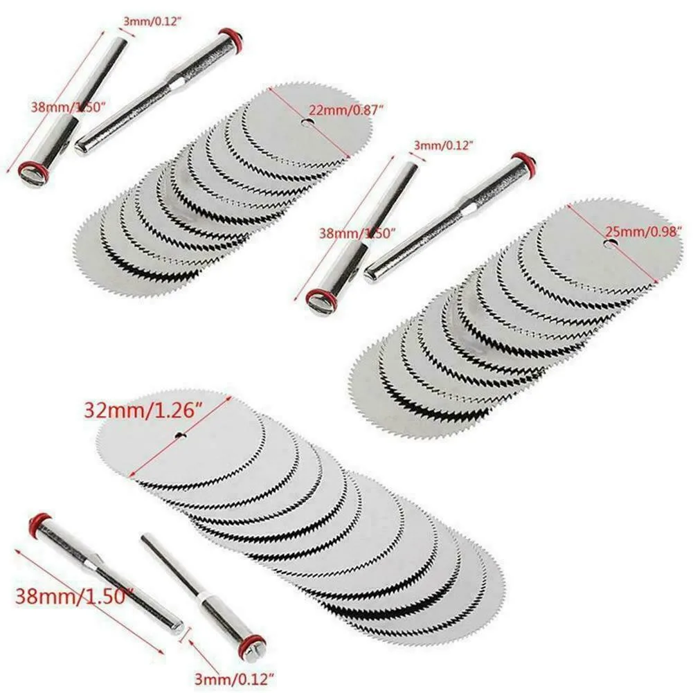 12Pcs/Set Mini Cutting Disc 16/18/25/32mm Circular Saw Blade Wood Plastic Aluminum Cutting Wheel For Rotary Tools