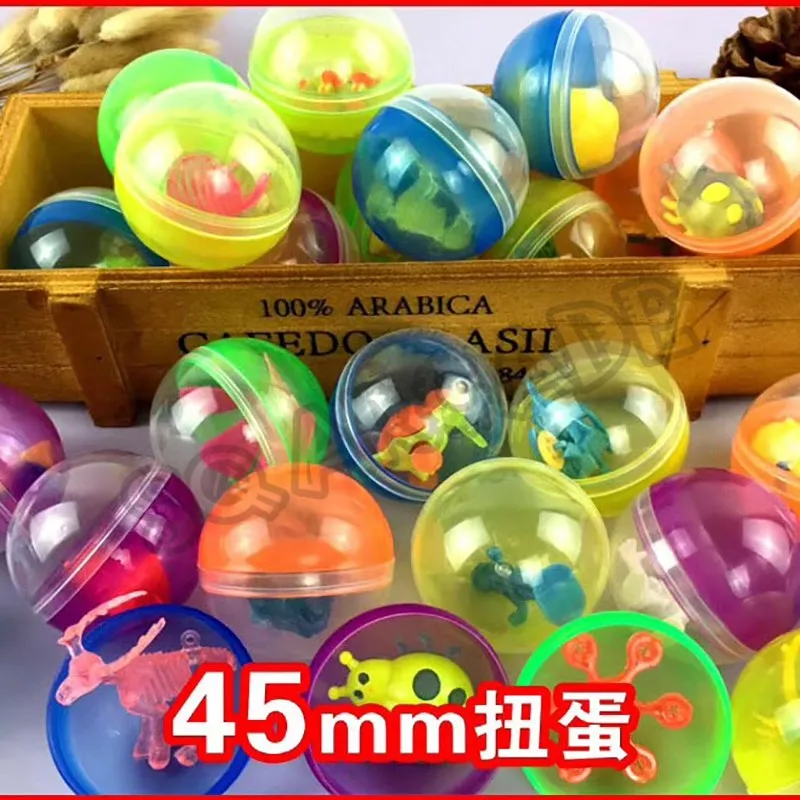 100PCS 32/45/50/65MM Plastic PP with Toy Capsules Surprise Ball Transparency Clear Container Box Eggshell For Vending Machine