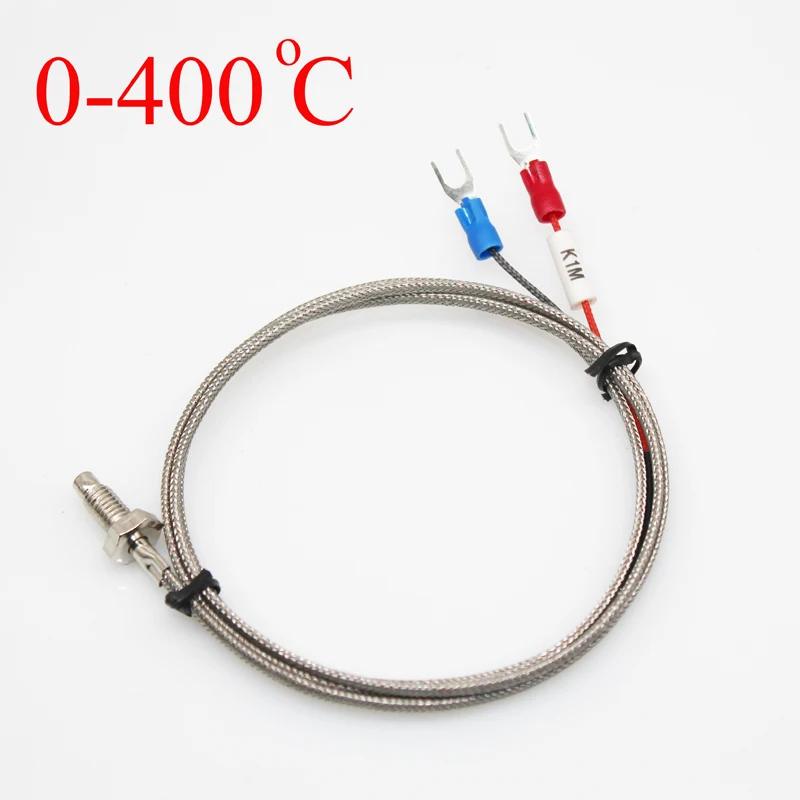 0-400'C sensore termico a filo di temperatura tipo K sensore di temperatura 0-400 gradi celsius 1m M6 tipo K coppia