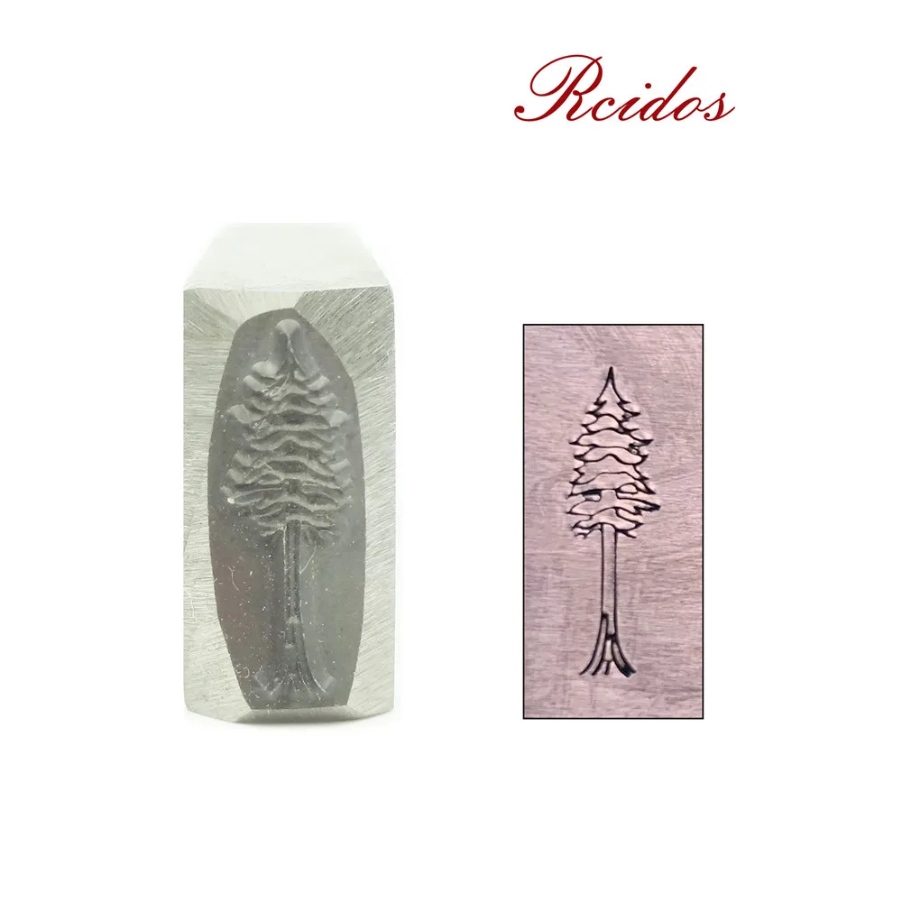 Cedar Tree Design stamp 5x16.5mm, DIY Bracelet/jewelry symbols steel stamp