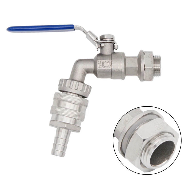 Beer & Wine Stainless Weldless Quick Disconnect Ball Valve Kit 1/2