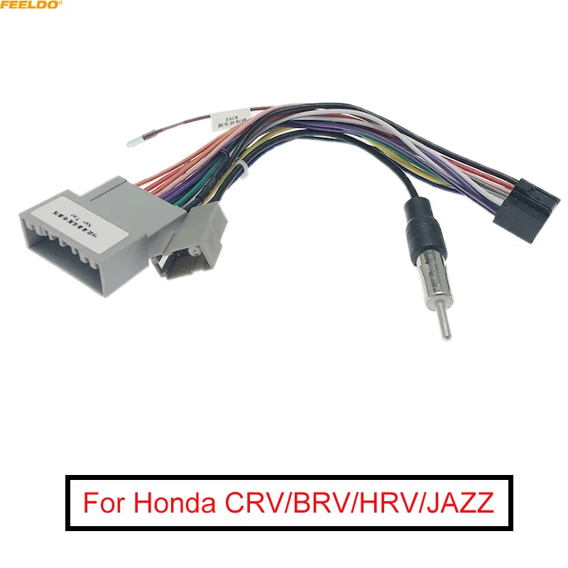 

FEELDO Car Audio DVD Player 16PIN Android Power Cable Adapter For Honda CRV/BRV/HRV/JAZZ Radio Wiring Harness