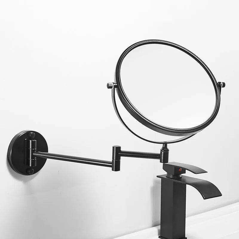 Black Bathroom Mirror Wall Mounted 8 inch 1X/3X Magnifying Mirror Bathroom Double Faced Bath Mirror makeup Mirror