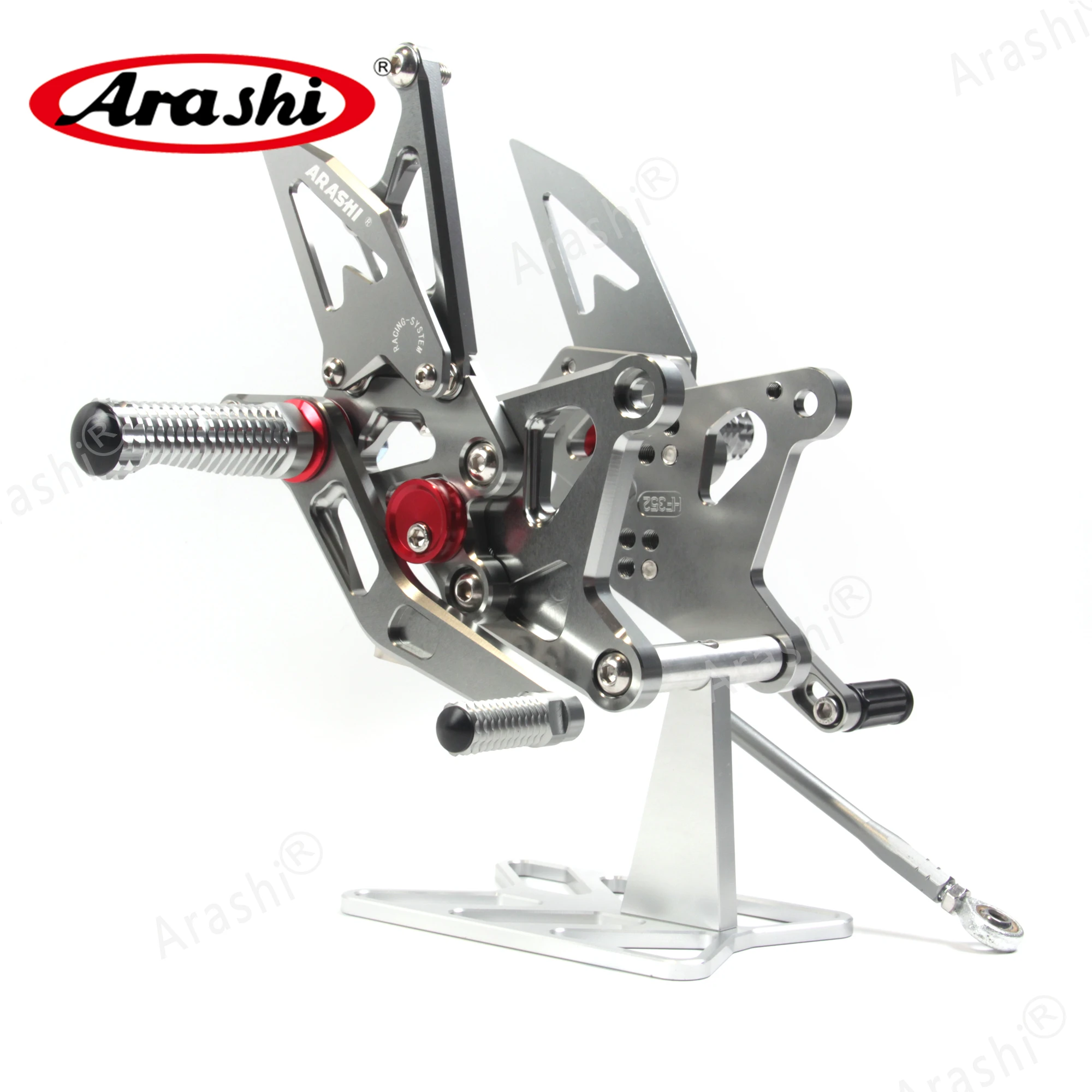 Arashi CNC Adjustable Footrests NINJA ZX6R Rear For KAWASAKI ZX-6R Ninja ZX636 2005 2006 Foot Pegs Rear Foot Rearset 05 06 636