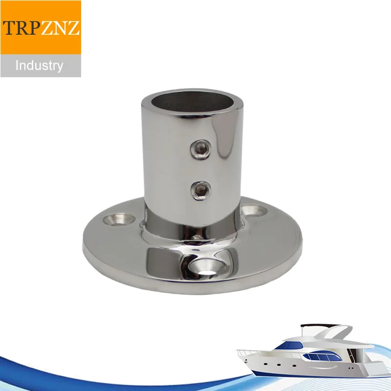 316 Stainless Steel 90 Degree Round Pipe Seat Flange Yacht Accessories Marine Hardware Awning Railing Handrail Fixed Base