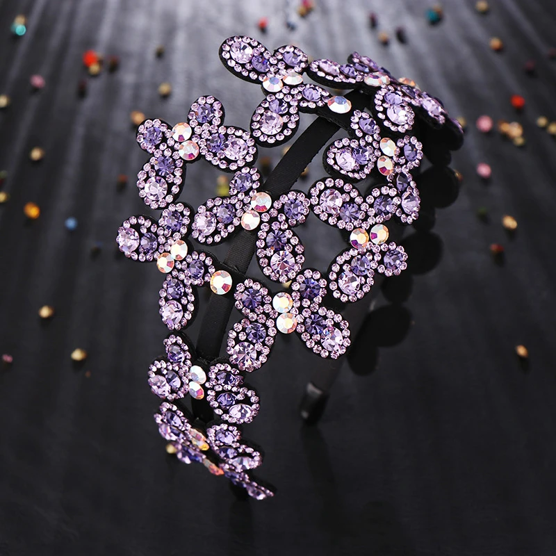 Retro Women Version Butterfly Luxury Czech Crystal Non-slip Border Girl Hairpin Ladies All-match Fancy Hair Accessories Headband