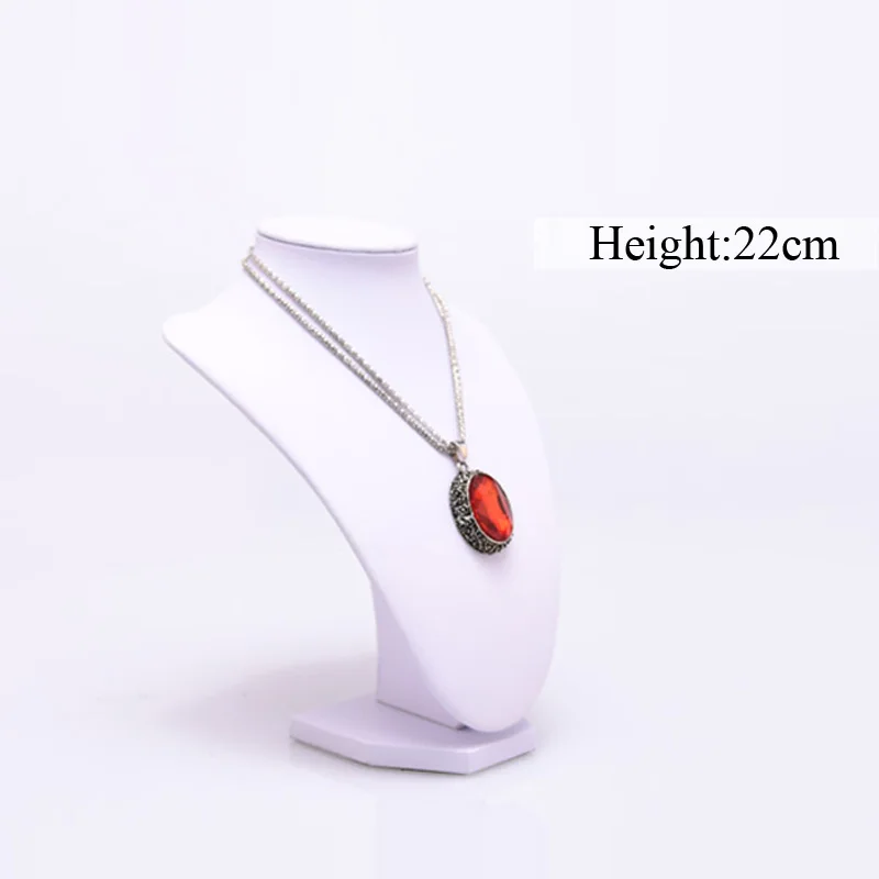 Wrapped White PU Leather Jewelry Display Necklaces Stand Pendants Holder Jewellery Organizer Bust Model Nice Show Rack for Store