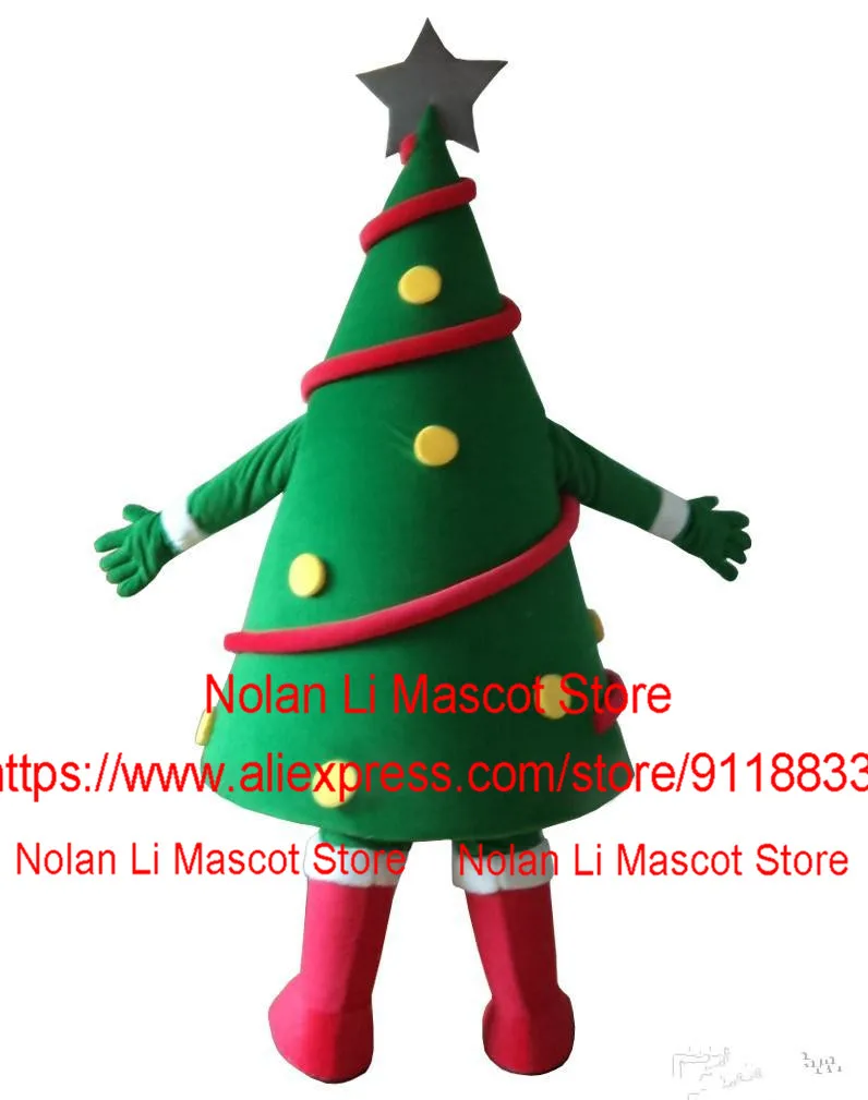 High Quality Christmas Tree Mascot Costume Crayon Cartoon Set Cosplay Birthday Party Masquerade Festival Gift Adult Size 972