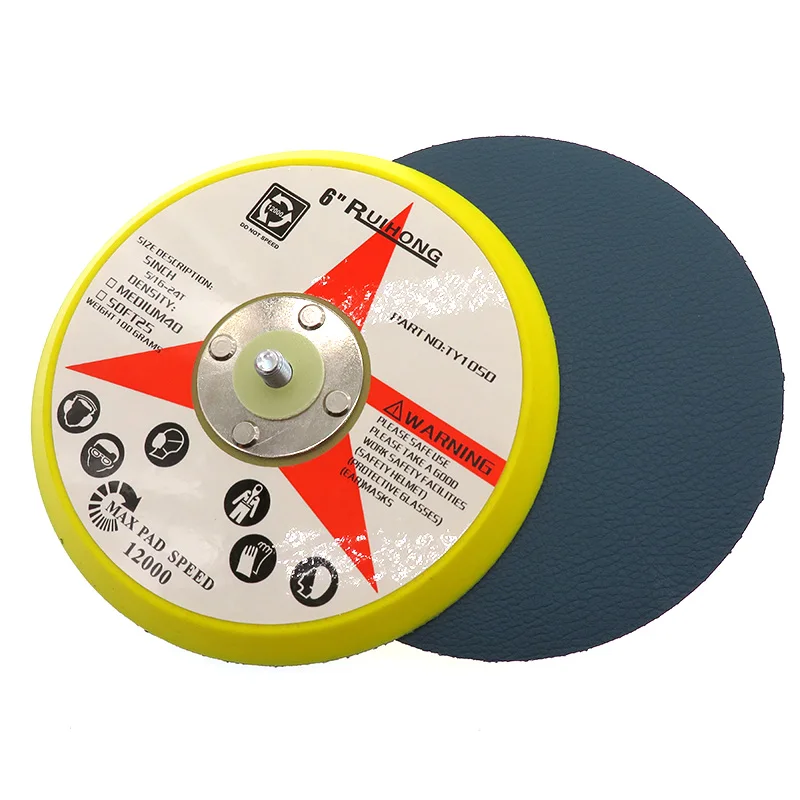 Vinil PSA Lixadeira para Discos Adesivos, Sander Backing Pad, Acessórios para Ferramentas Elétricas, 5, 16 "-24 Thread, 6", 150mm