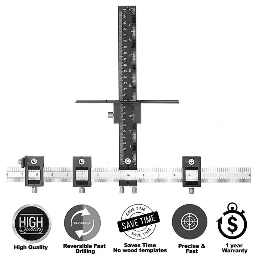 

Detachable Hole Punch Jig Tool Center Drill Bit Guide Set Sleeve Cabinet Hardware Locator Wood Drilling Woodworking Tool