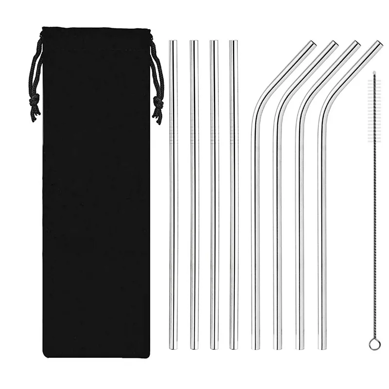 

Recycled 304 Stainless Steel Straws Set of 5 Piece, 10.5' Drinking Metal Straws for 20oz Tumblers 6mm Diameter