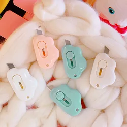 JIANQI Kawaii Mini Pocket Clouds Art Utility Knife Express Box Knife Paper Cutter Craft Wrapping Refillable Blade Stationery