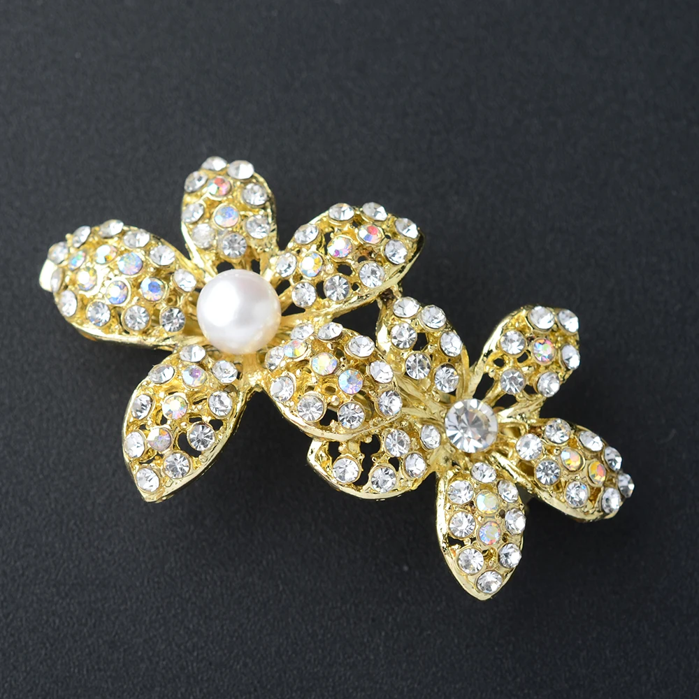 58X34mm 18K Gold-Plated Flower PatternHairpin Making For Jewelry Hair Accessories Accessories