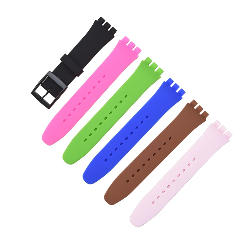 Watch Accessories For Swatch Silicone Strap Plastic Buckle Bracelet 12mm 16mm 17mm 19mm 20mm Sports Rubber Watch Band