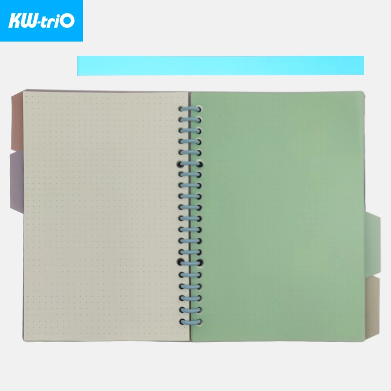 KW-triO A5 Loose-leaf Notebook Dot Grid Inner Page 60 Sheets Elastic Strap Divider Page Diary Planner Binder School Accessories