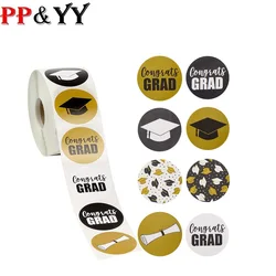 100-500 Stuks Graduation Stickers Voor Met Afstuderen Caps En Diploma 'S Seal Labels Party Gunsten Student Briefpapier Sticker