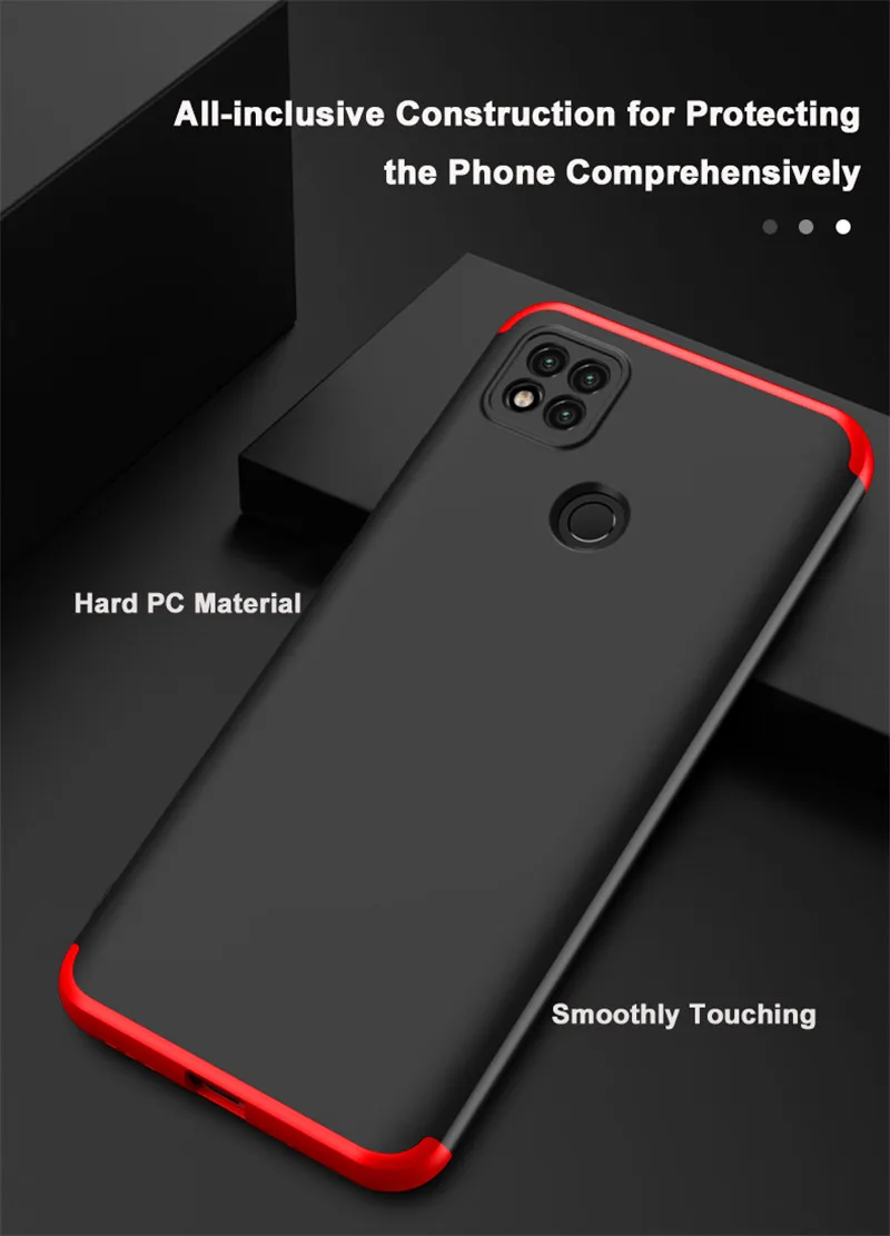 Xiaomi Redmi 9C NFC Redmi9C 360 Case Full Body Cover 360 Degree Hard Cover for Xiaomi Redmi 9C Phone Bags with Glass Protector