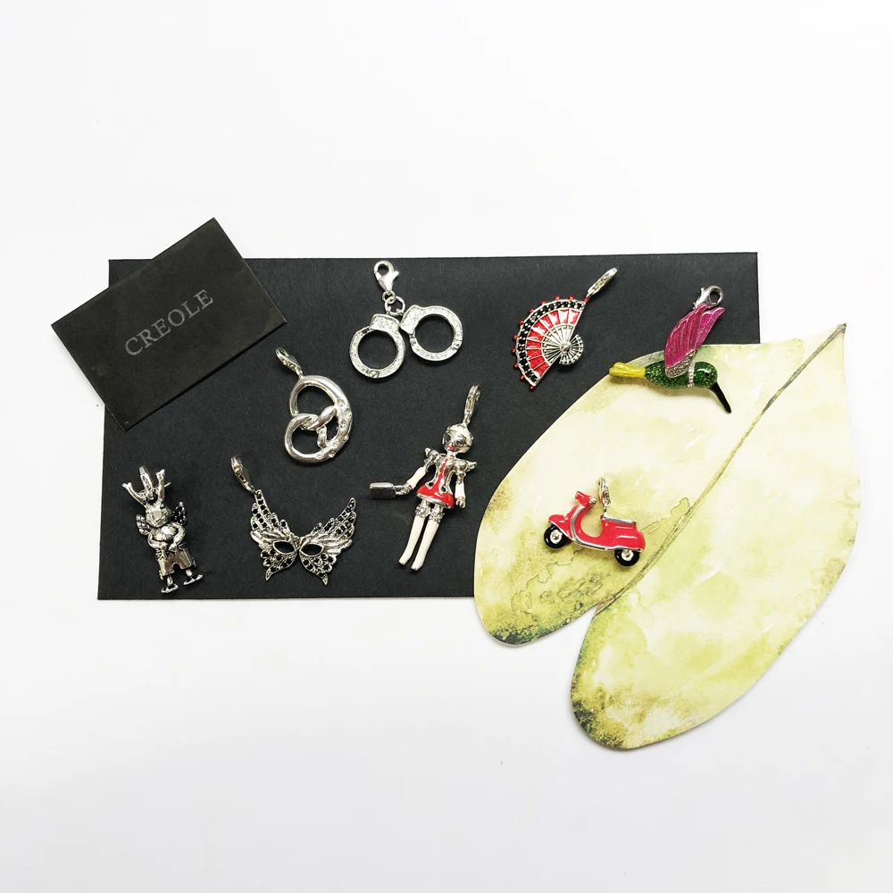 Nurse Strange Rabbit Motorcycle Mask Fan Handcuffs Cake Bird Necklace Pendant,2019 Jewelry 925 Sterling Silver Trendy Gift
