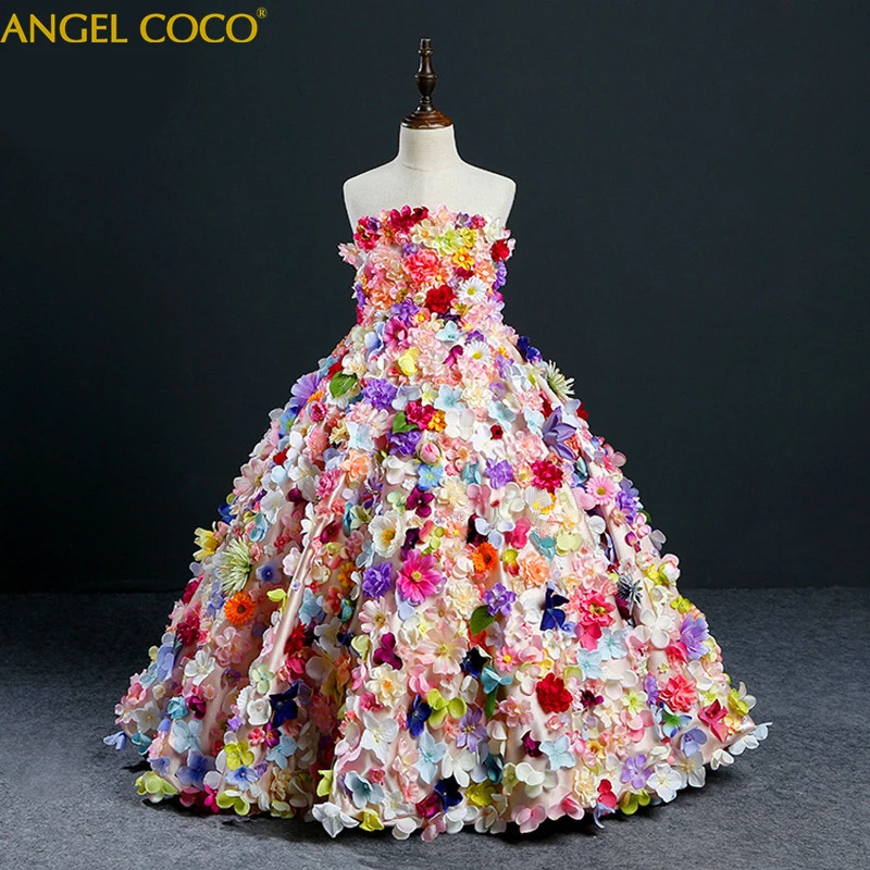 Girls Clothing Tulle Pageant Dress For Girls Carnival Children Costume Flower Girl Gown Princess Wedding Birthday Party Dresses