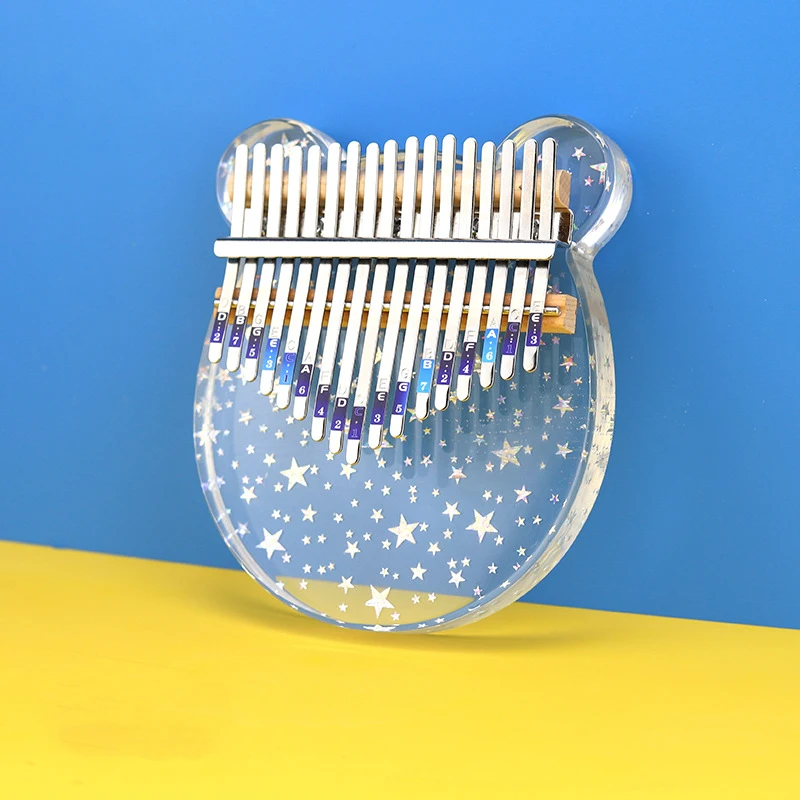 

Transparent Kalimba Heart Bear Shaped 17 Keys Thumb Piano For Child Starter Kits Musical Instrument Mini Cute Finger Tune Hammer