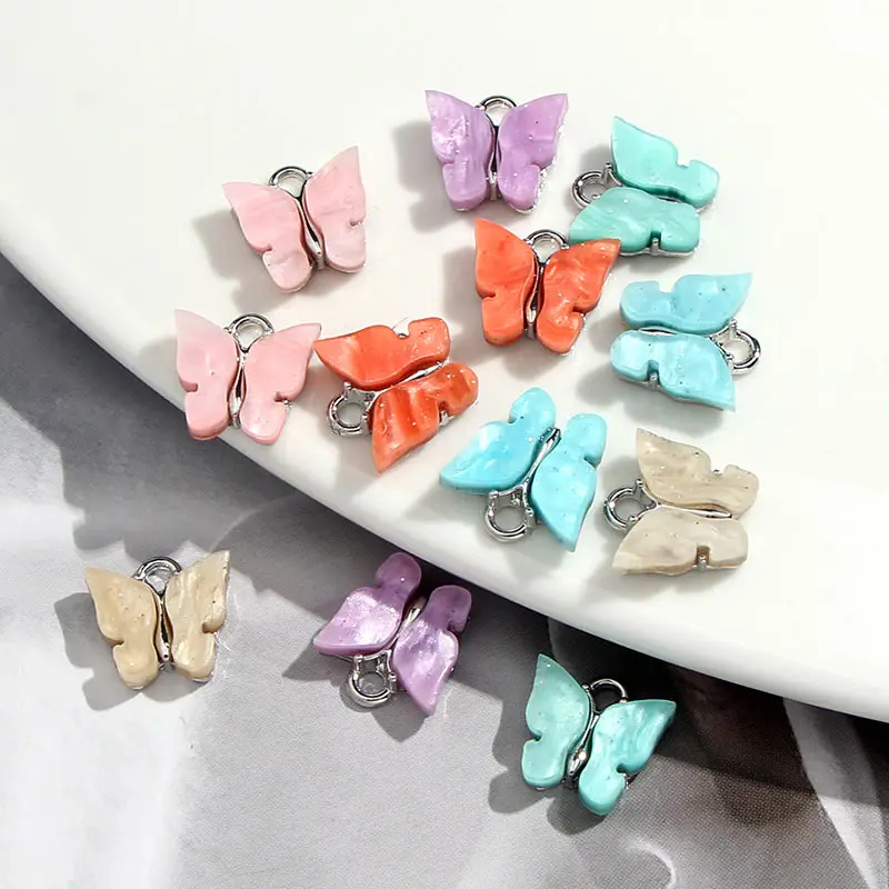 

Flatfoosie 10Pcs/set Cute Butterfly Jewelry Accessories Exquisite Multicolor Butterfly Jewelry DIY Earrings Necklaces Material