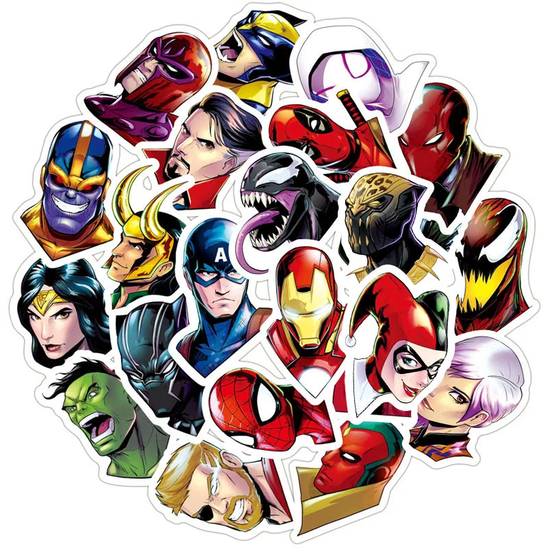 10/30/50PCS Anime Marvel Avengers Super Hero Stickers Graffiti Decal Laptop Skateboard Phone Car Waterproof Cool Kid Sticker Toy