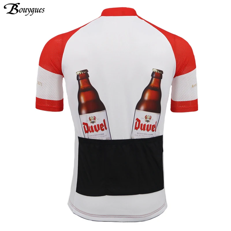 New Beer Men's Classic Cycling Jersey Short Sleeve Ropa Ciclismo Hombre Team Cycling Clothing Red/Balck MTB Maillot Ciclismo