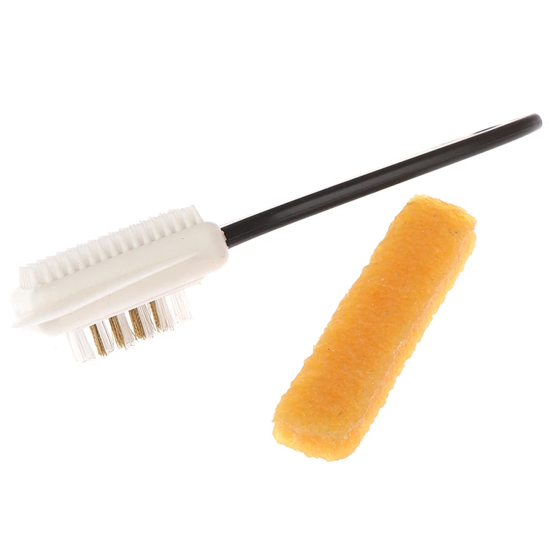 2pcs/set Leather Stain Cleaner Suede Shoe Brush 3 Side Cleaning Brush Rubber Eraser Black S Shaped Shoes Cleaner Boot Shoe