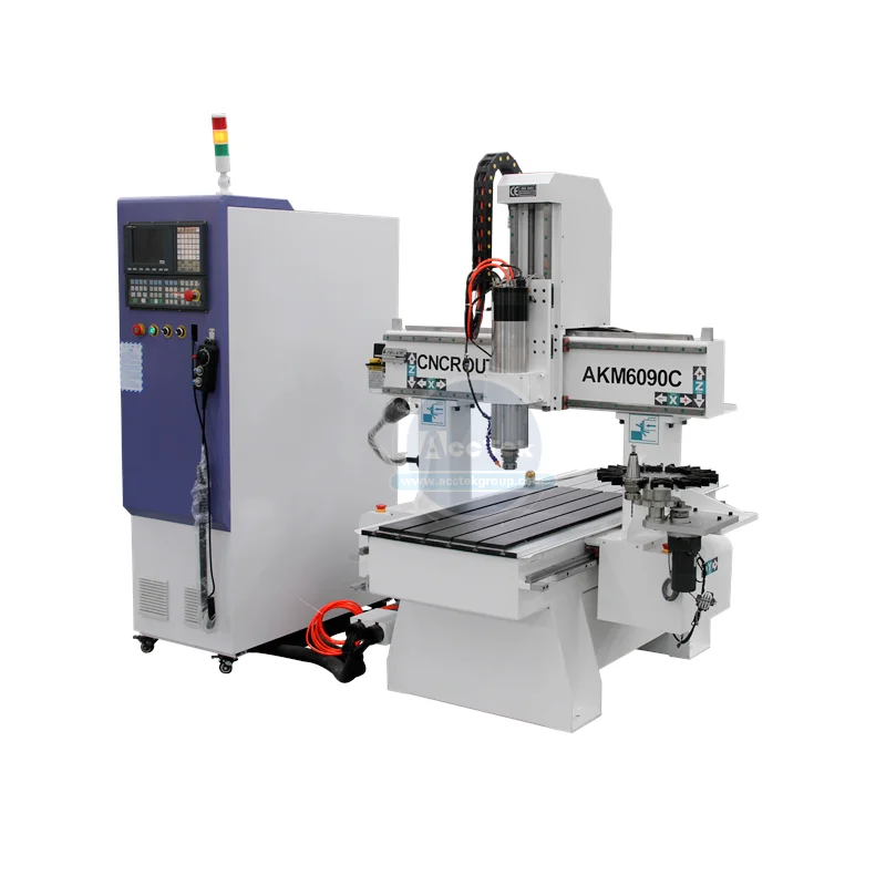 ACCTEK Manufacture Small 6090 ATC Cnc Wood Machine With Carousel Disc Tool Changer Cnc Router For Tapping