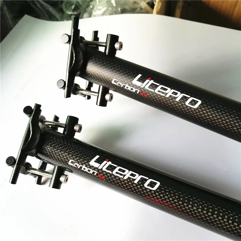 Litepro For Brompton Carbon Fiber Seatpost 31.8mm*580mm Folding Bike Ultralight Seat Post Cycling Seat Tube