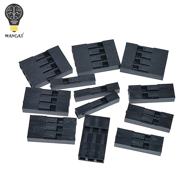 100PCS Dupont Head 2.54mm 1X 1P 2P 3P 4P 1X1P 1X2P Dupont Plastic Shell Pin Head Connector Jumper Wire Cable Housing Plug Female