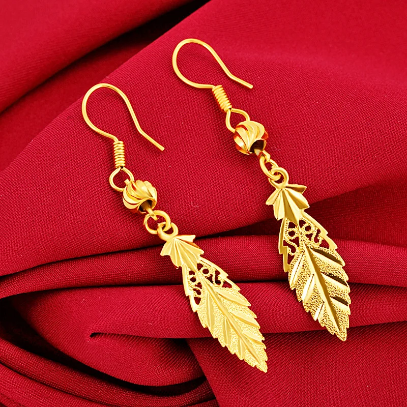 Not Fade14K Yellow Gold color  Earrings for Women Anillos De Aros Mujer Orecchini Bijoux Femme 14 K Gold Earring Frmales