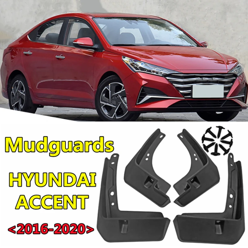 

4pcs Car Exterior Parts Mudguards HY-UNDAI ACCENT 2016-2020 Auto Wheel Tire PP Mud Flare Flaps Protection Fender Splash Guards