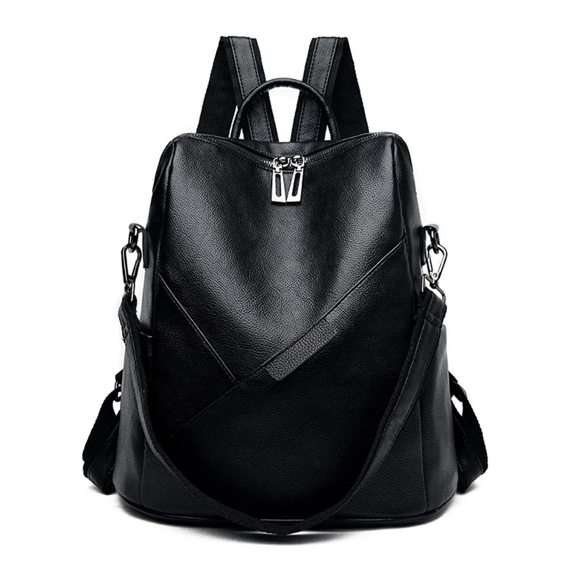 New Fashion Split Leather Women Backpack High Quality Female Ladies Student Bag Girl Famous Brand Casual School Computer Package