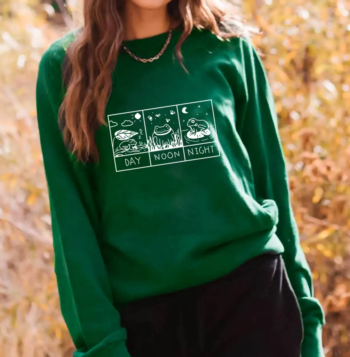 

Cartoon Frog Graphic 100%Cotton Print Women Sweatshirt Unisex Funny Casual Autumn Winter Long Sleeve Top Eco Life Sweatshirt